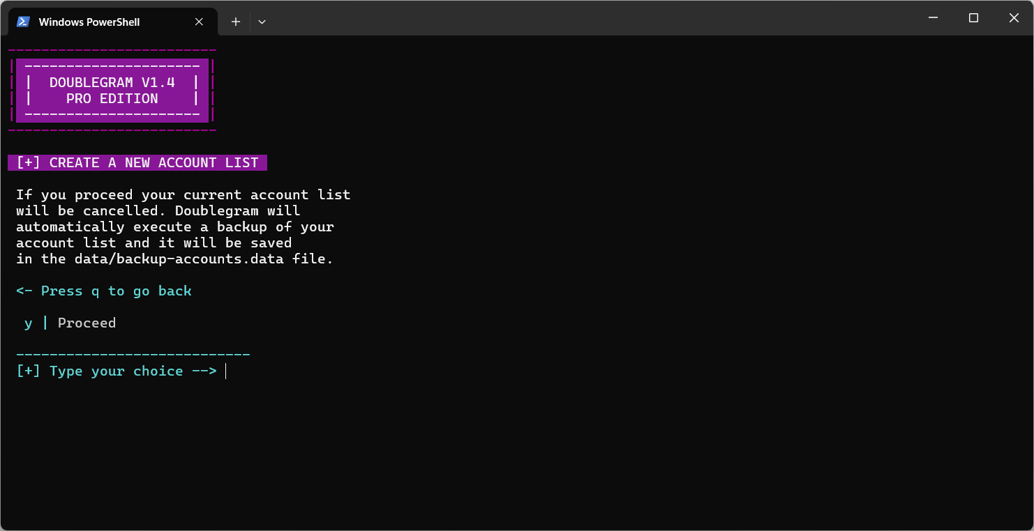 Backup and restore of your Telegram accounts in Doublegram